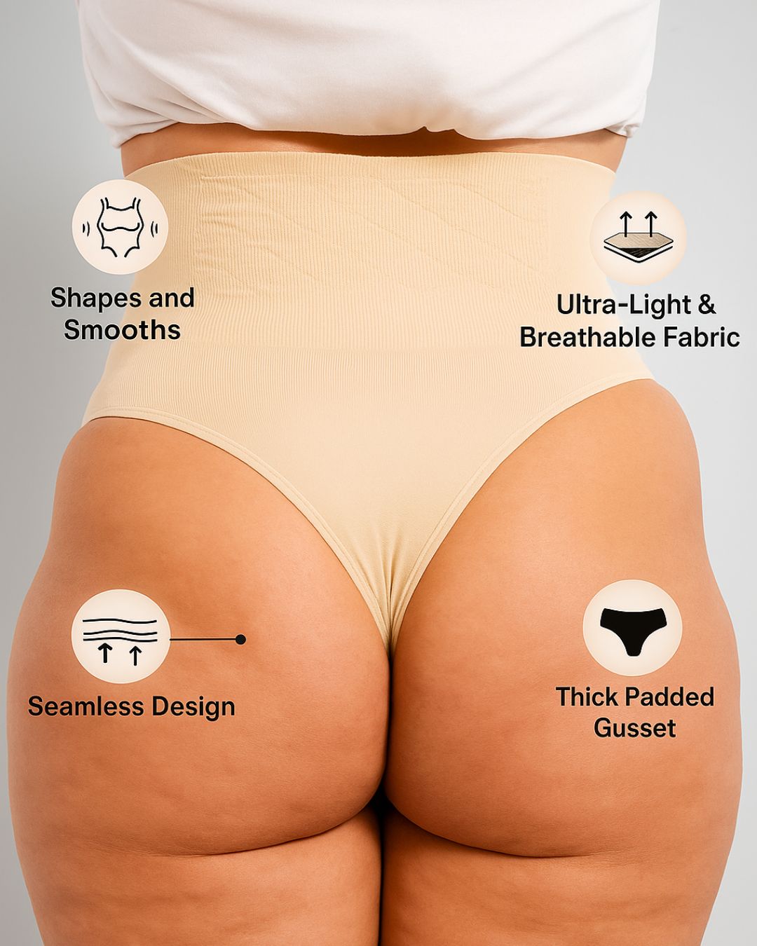 Tummy Control Camel Toe Proof Thong